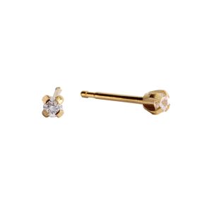 2mm Cubic Zirconia Gold Plated over Surgical Stainless Steel