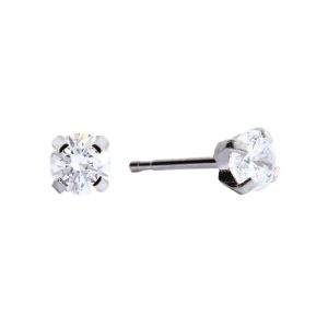 4mm Cubic Zirconia Surgical Stainless Steel