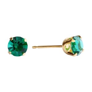 5mm May Emerald Gold Plated over Surgical Stainless Steel