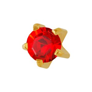 Large July Ruby Tiffany Gold Plated over Surgical Stainless Steel