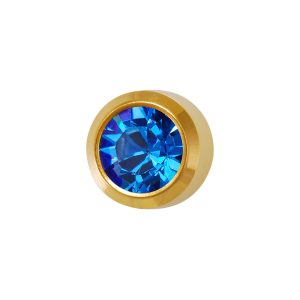 Regular September Sapphire Bezel Gold Plated over Surgical Stainless Steel