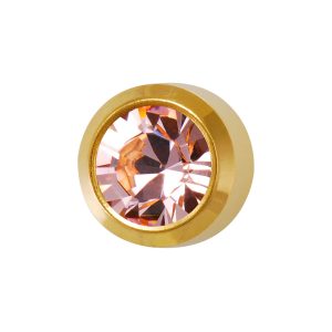 Large June Alexandrite Bezel Gold Plated over Surgical Stainless Steel