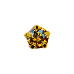 3mm Regular Topaz Shimmer Gold Plated over Surgical Stainless Steel