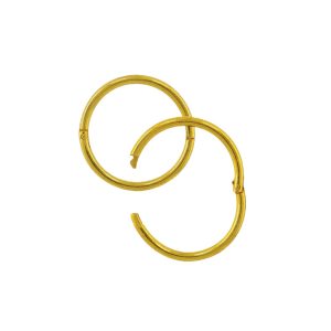 18GA 8mm Smooth Hinged Hoop .925 Sterling Silver Gold Plated