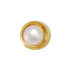 Regular White Pearl Bezel Gold Plated over Surgical Stainless Steel