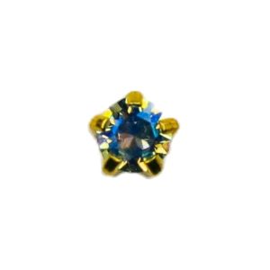 3mm Regular Sapphire Shimmer Gold Plated over Surgical Stainless Steel