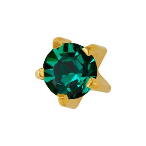 Large May Emerald Tiffany Gold Plated over Surgical Stainless Steel