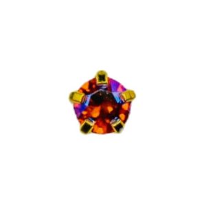 3mm Regular Scarlet Shimmer Gold Plated over Surgical Stainless Steel