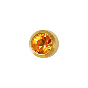Mini November Topaz Bezel Gold Plated over Surgical Stainless Steel