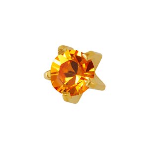 Regular November Topaz Tiffany Gold Plated over Surgical Stainless Steel