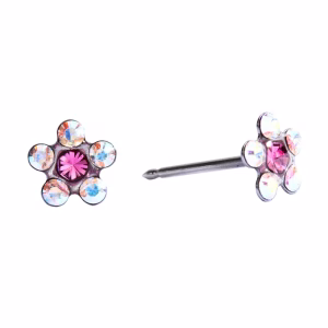 AB Crystal / October Rose Daisy Surgical Stainless Steel