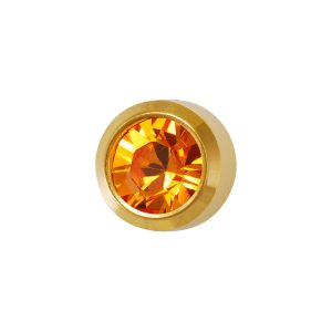 Regular November Topaz Bezel Gold Plated over Surgical Stainless Steel