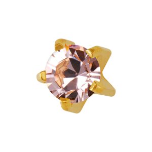Large June Alexandrite Tiffany Gold Plated over Surgical Stainless Steel