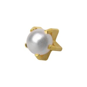 Regular White Pearl Tiffany Gold Plated over Surgical Stainless Steel