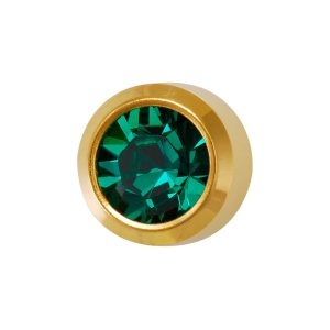 Large May Emerald Bezel Gold Plated over Surgical Stainless Steel