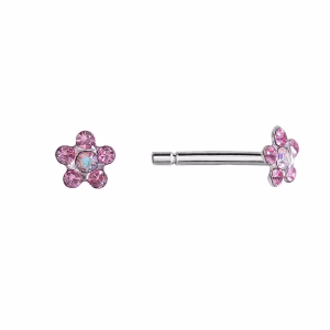 October Rose / AB Crystal Baby Daisy Surgical Stainless Steel
