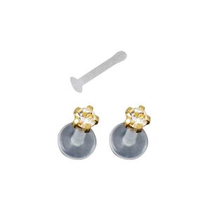 16G 5/16 Poly Pop-In Tiffany Labret Crystal/Ret Gold Plated over Surgical Stainless Steel