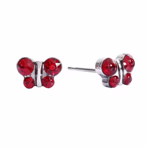 January Garnet Butterfly Surgical Stainless Steel