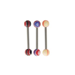 14G 5/8' Tongue Acrylic Wave Surgical Stainless Steel