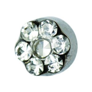 Large 7 Stone Crystal Daisy Surgical Stainless Steel