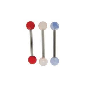 14G 5/8' Tongue Acrylic Marble Surgical Stainless Steel