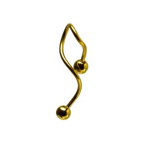 14G 10mm Navel Spiral Gold Plated over Surgical Stainless Steel