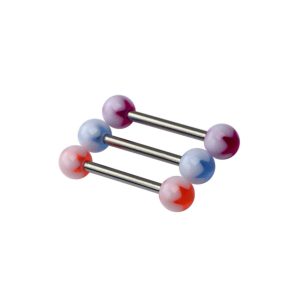 14G 5/8' Tongue Acrylic Star Surgical Stainless Steel