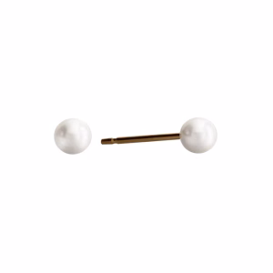 4mm White Pearl Gold Plated over Surgical Stainless Steel