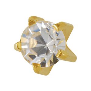Large Cubic Zirconia Gold Plated over Surgical Stainless Steel